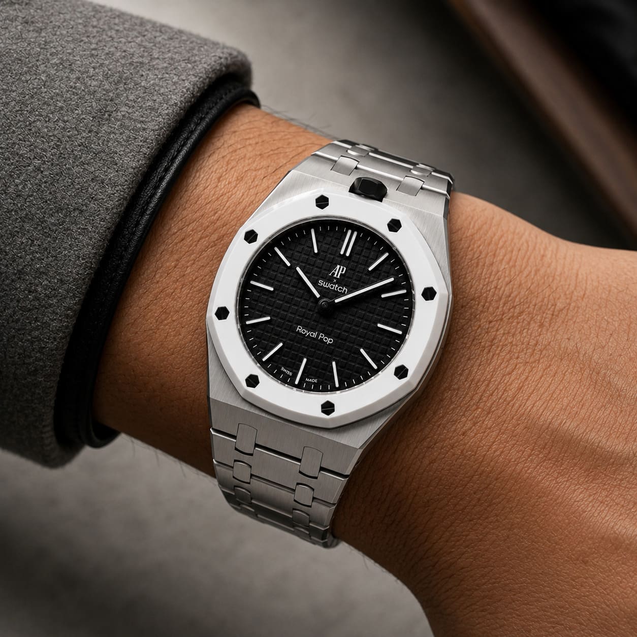 AP×Swatch POP｜プレミアムフルSUS｜銀｜12時 Stainless Steel Case For AP x Swatch Royal Pop – SABR WATCH